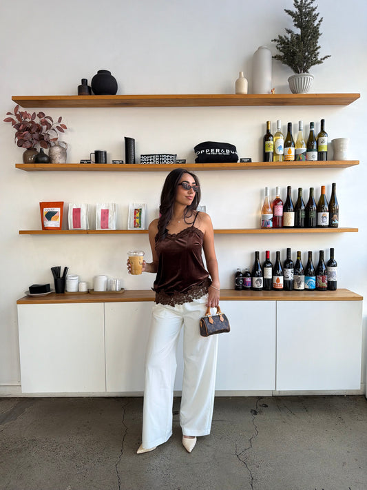 Chocolate Brown Lace Top