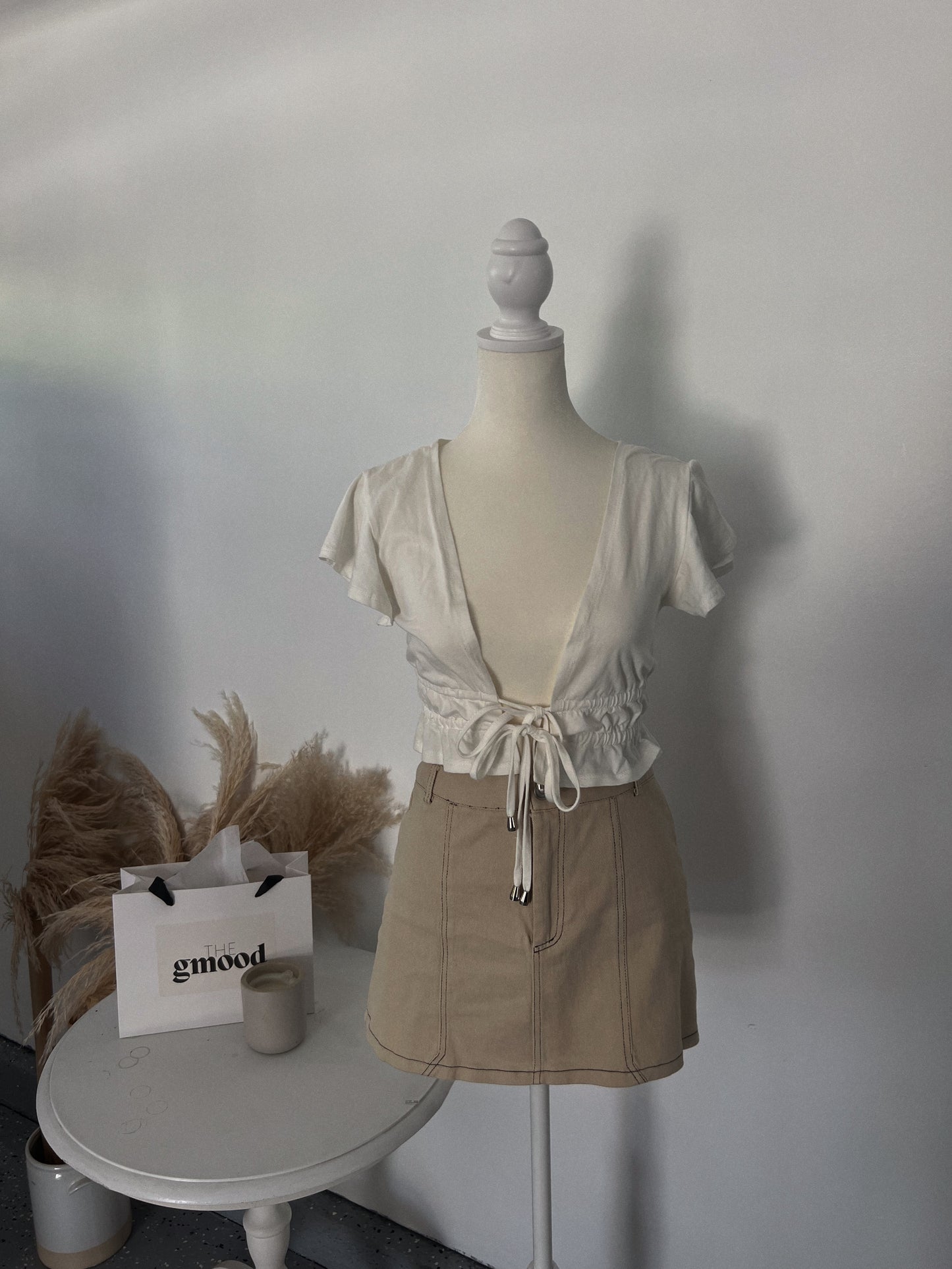 Beige Latte Mini Skirt