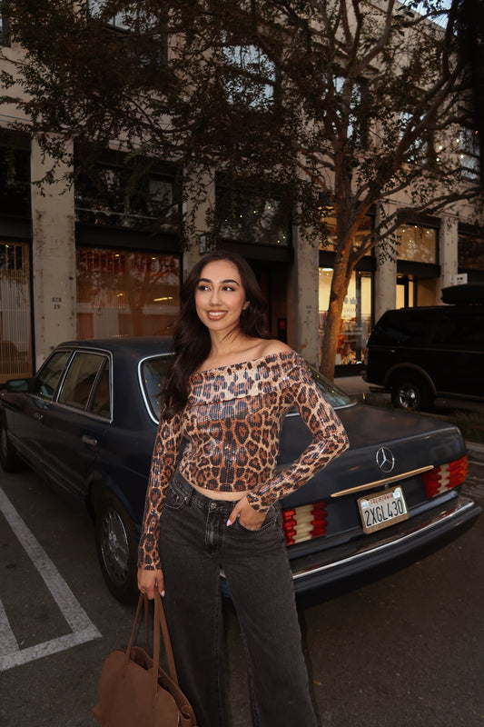 Out and About Leopard Top