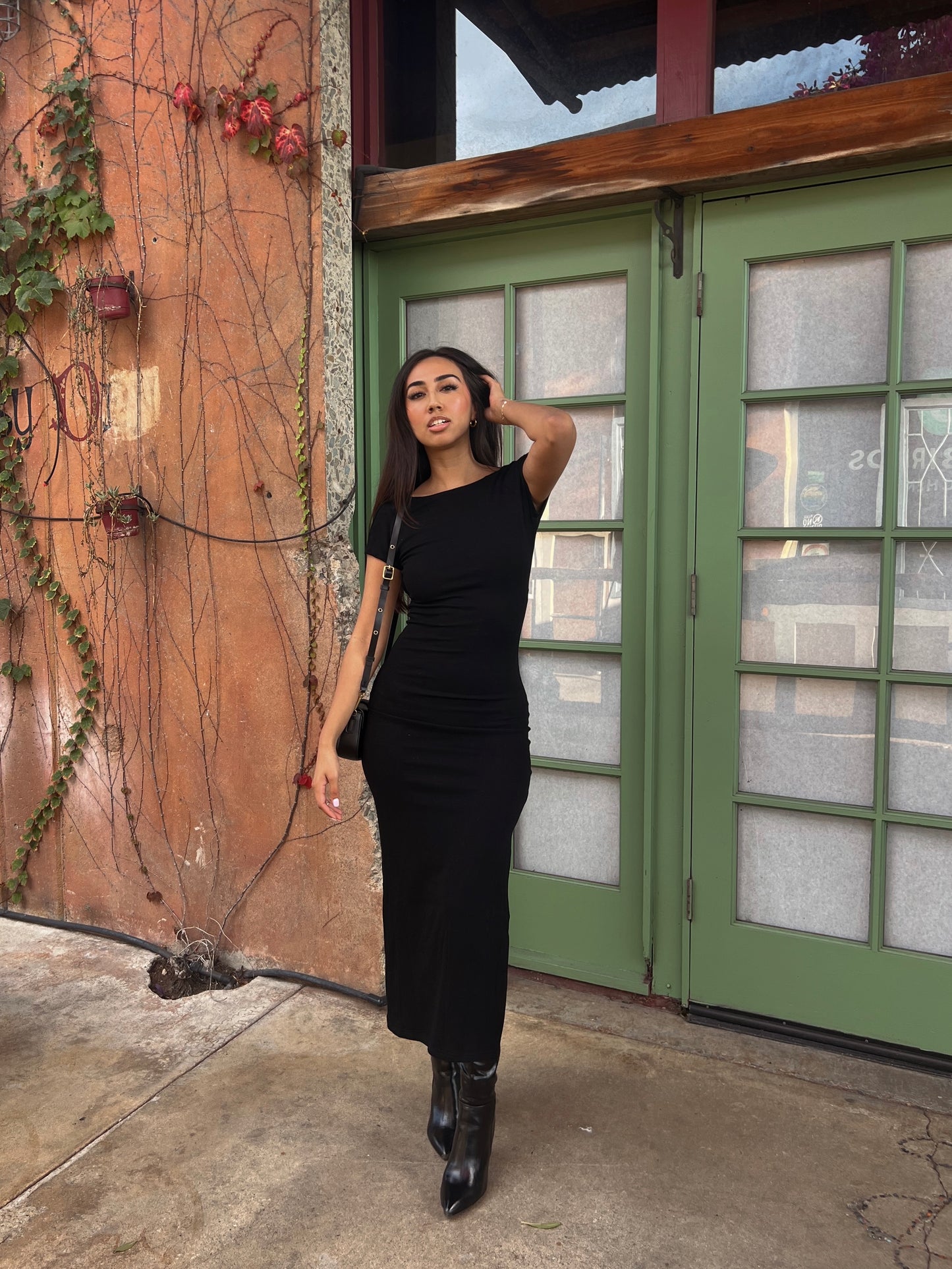 Valentina Midi Dress: Morticia Black