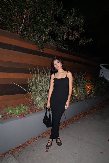 Night We Met Black Maxi Dress