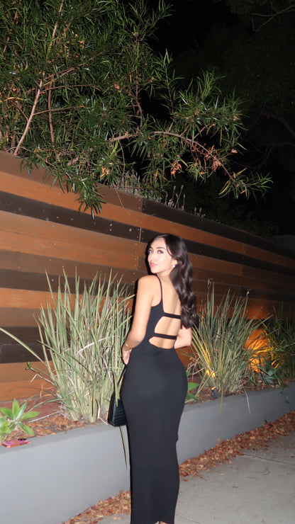 Night We Met Black Maxi Dress