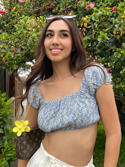 The Blueberry Floral Top