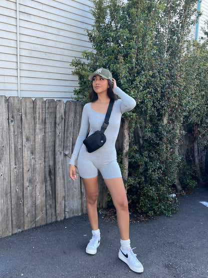 Grey Long Sleeve Jumpsuit