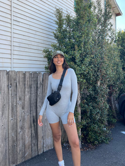 Grey Long Sleeve Jumpsuit